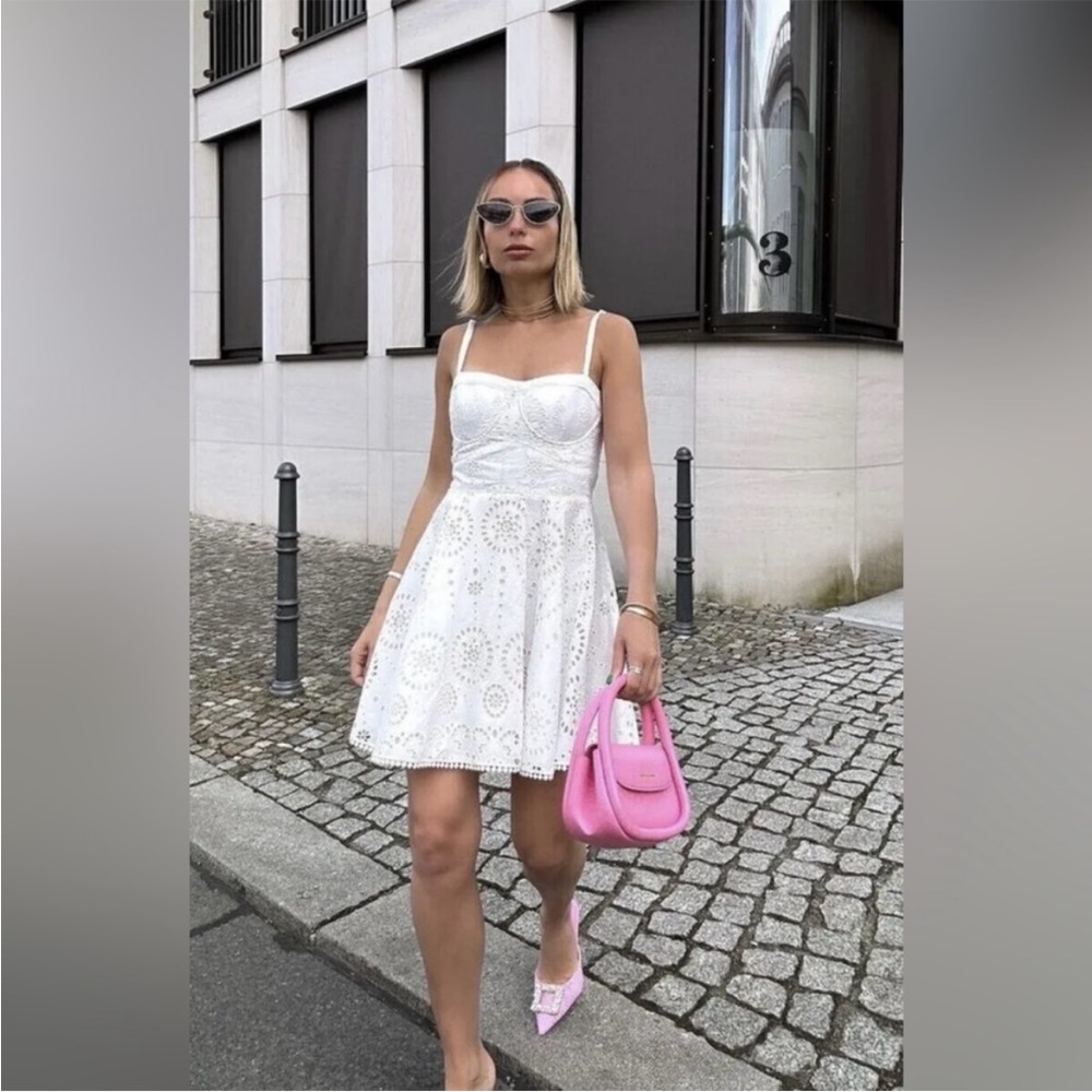 NWT $89 Zara white dress size S 2784/019 - Picture 8 of 13